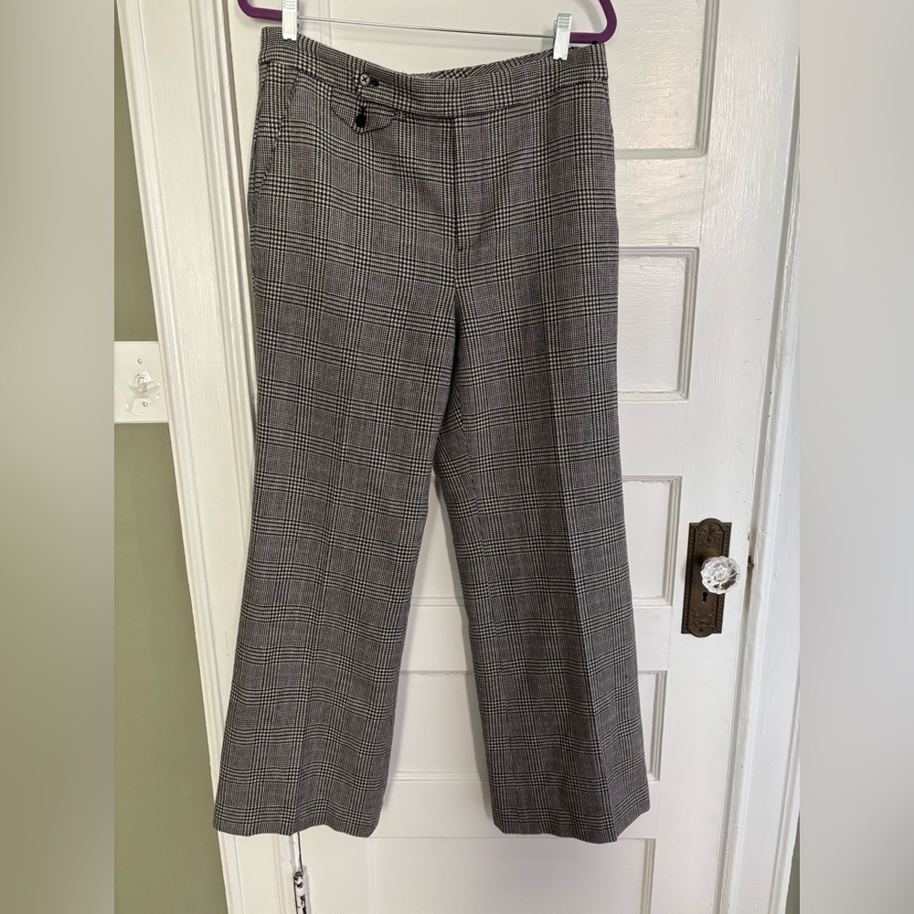 Ralph Lauren Classic Glen Plaid High-Waist wool pants size 12